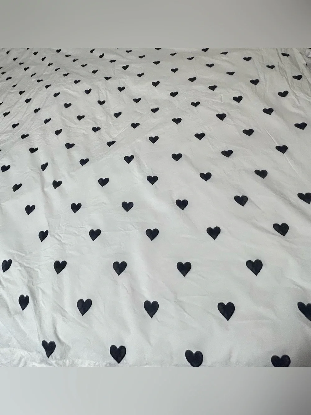 Pottery Barn Teen Emily & Meritt Black Hearts XL Twin Flat Sheet